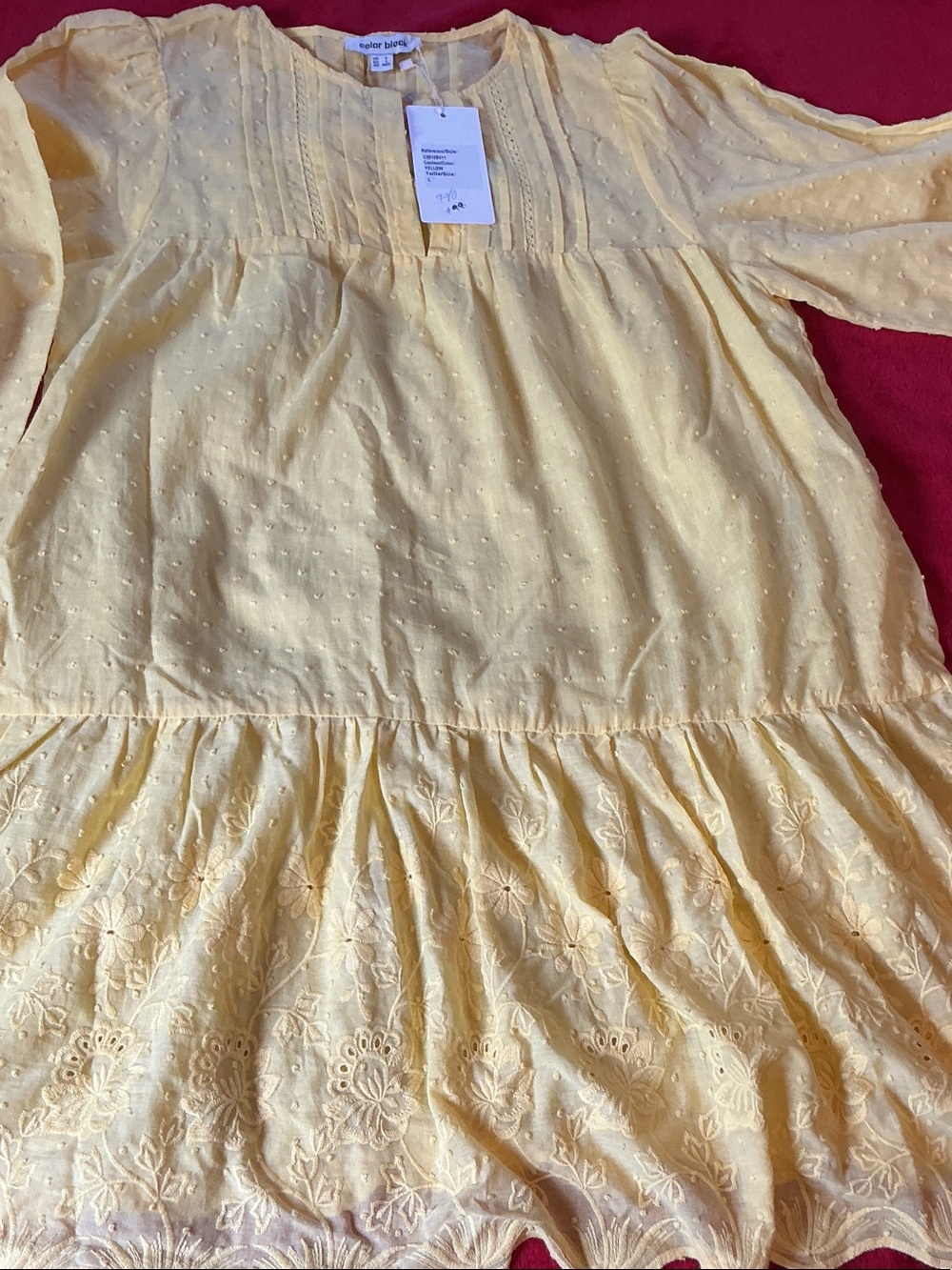 Taylor Yellow Eyelet Embroidered Girls Dress